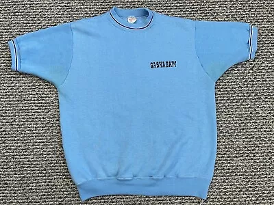 Vintage Champion Sweatshirt Adult M Blue Sashabaw Michigan 60s Short Sleeve USA • $97.46