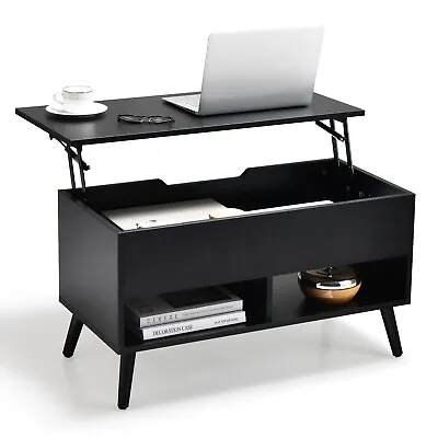 Giantex Lift Up Top Table CoffeeTable Hidden Book Storage Shelf Compartment • $99.95