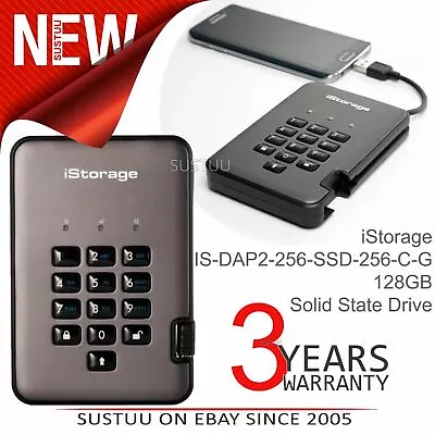 IStorage DiskAshurPro2 256GB USB 3.1 Secure Portable Solid State Drive│Encrypted • £250.47