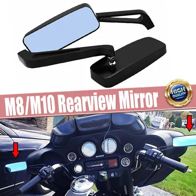 Black Rectangle Motorcycle Mirrors Fit For Harley Road Glide TOURING Road King • $19.99