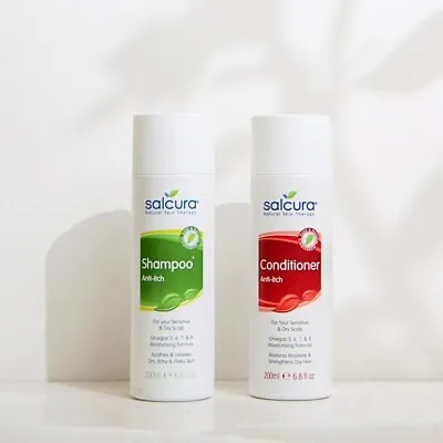 Salcura Shampoo Anti-Itch & FREE Conditioner Moisturiser Anti-Itch Set 2 X 200ml • £13.99