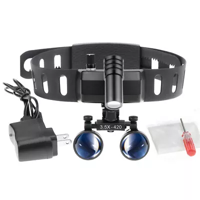 3.5X420mm Dental Binocular Magnifying Loupes With 5W LED Headlight Lamp US Stock • $75.99