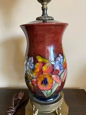 Large Moorcroft Multi-Floral Art Pottery Lamp • $850