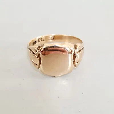 Antique 9 Carat Yellow Gold Shield Signet Ring 1923 Size T 1/2 (10)  • $367.29