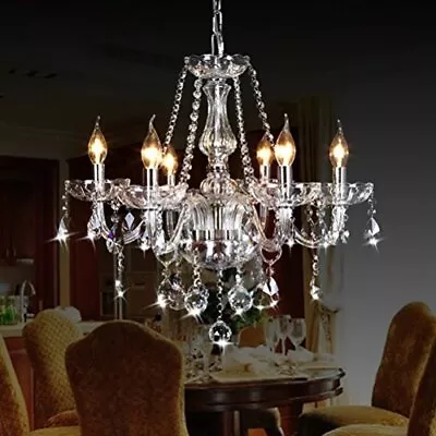 Classic Vintage Crystal Candle Chandeliers Lighting 6 Lights Clear 6 Lights • $141.76