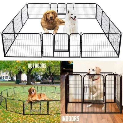 $105.59 • Buy Metal Pet Dog Playpen Exercise Pen Fence Indoor Outdoor 8 /16 Panels 40 /24 