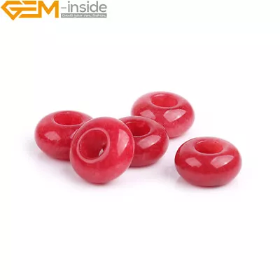 Assorted Natural Gemstone Donut Rings Spacer Beads For Jewelry Making 10Pcs 14mm • $5.94