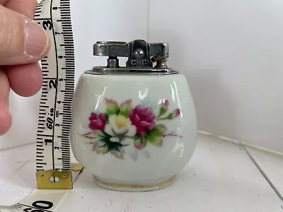 Vintage Table Lighter Ceramic Floral Pattern Japan Handpainted • $10