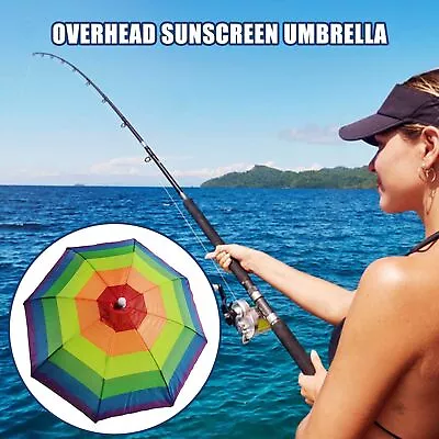 Women Men Sun Umbrella Hat Rain Foldable Golf Fishing Camping Headwear Head Cap • $11.30