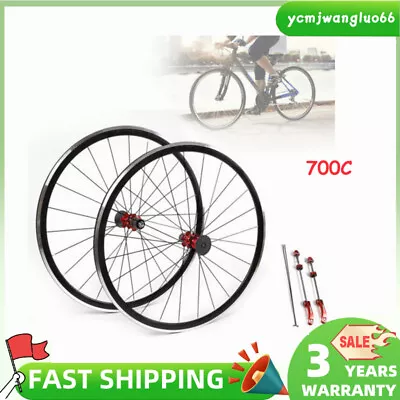 700C Ultralight Road Bicycle Bike Wheel Front Rear Wheelset Brake C/V 7-11 Speed • $108