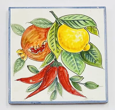 Vietri Pottery - 6’’ X 6’’ Lemon Tile Made By Hand In Italy • $39.99