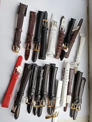 £11.50 • Buy 20 X LEATHER WATCH STRAPS 12MM + Inc Condor, Apollo JOB LOT WHOLESALE NEW