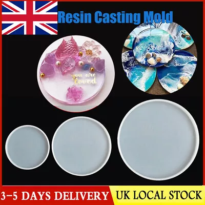 £3.10 • Buy Large Round Coaster Resin Casting Mold Silicone Making Epoxy Mould Craft DIY Kit
