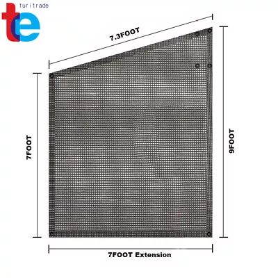 RV Awning Side Shade Mesh Sunshade (9'X7') For Camper Trailer Canopy UV Block • $41.20