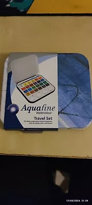 Daler Rowney Aquafine Watercolour Travel Set - 24 Pans + Brush BNIB • £11.99