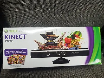 XBox 360 Kinect Sensor W 3 Full Games Model #1414 New & Sealed Quick Shipping • $49.99