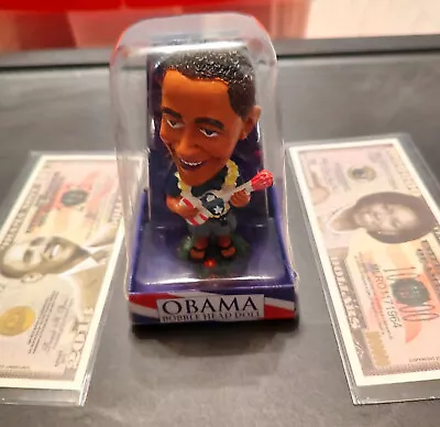 PRESIDENT OBAMA W/Ukulele Bobble Head & Commemorative Obamas Federal Notes • $14.75