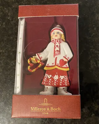 Villeroy & Boch Scandinavia Children Christmas Girl W/ Heart Ornament Boxed~MINT • $36.95