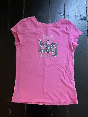 Girls Jumping Beans Brand I'm The Big Sister Pink Shirt Embroidery Detail   5   • $1.50