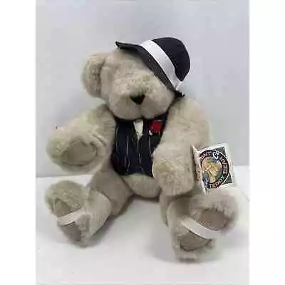 Vermont Teddy Bear 17  Jointed Plush Toy Bear Suit Hat 1994 Authentic Xmas Gift • $10.99