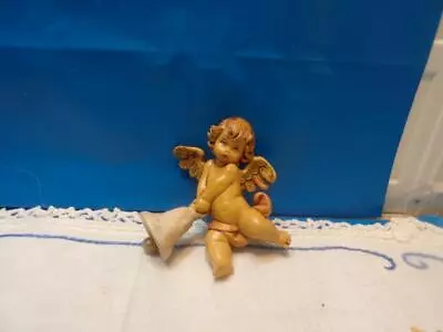 Vintage Fontanini Small 2.5 In Hanging Cherub ANGEL W/ BELL Italy Simonelli • $4.49