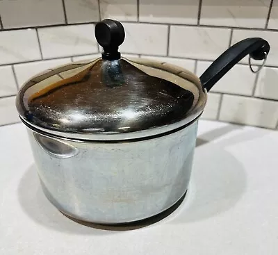 Vintage Farberware 3 Qt Saucepan W/Lid LD Aluminum Clad Stainless Steel NYC USA • $15