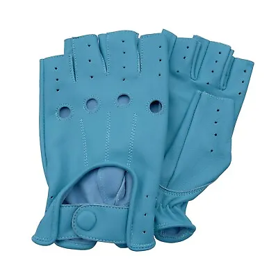Fingerless 100% Genuine Leather Driving Gloves Chauffer Swift Wears • $13.99