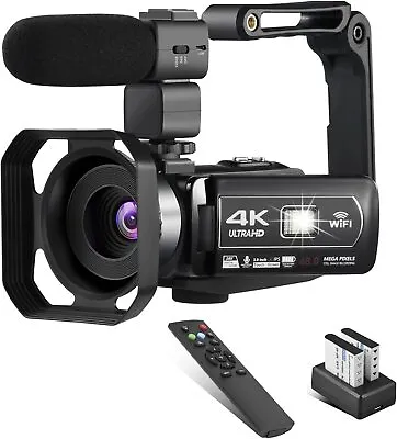 $139.95 • Buy Video Camera 4K Camcorder  WiFi 48MP Vlogging Camera For YouTube With Microphone