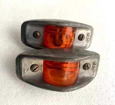 2 Vintage KD Lamp Co. 541 Clearance Marker Light Lamp Aluminum Amber Lens Traile • $25