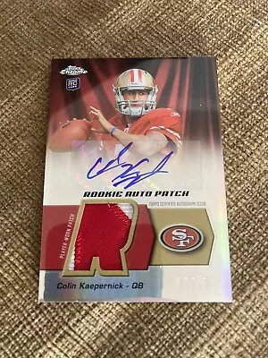 2011 Topps Chrome Rookie RC Colin Kaepernick /25 Jersey Patch RPA AUTO Autograph • $399.99
