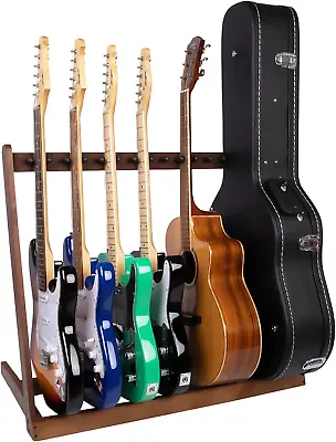 Wood Guitar Rack For 8 Electric Guitar/Bass Or 5 Acoustic Guitars Display Holder • $102.99