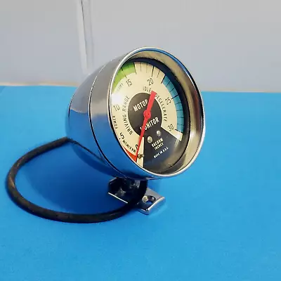 Orig 60s Vintage Motor Monitor Chrome Vacuum Gauge Hot Rod / Classic Accessory • $129.99