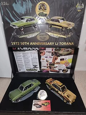 1:24 DDA Holden LJ GTR Torana Green & LJ XU1 Torana Gold 50th Anniversary Set • $249.95
