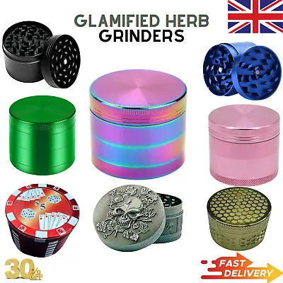 40mm/50mm Rainbow Metal Aluminium Hand Grinder 4 Part Tobacco Herb Crusher UK • £9.99