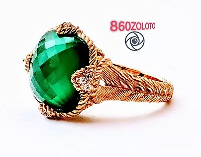 GORGEOUS NEW J. RIPKA GOLD CLAD Over 925 SILVER RING With MASSIVE EMERALD. NWOT • $199.99