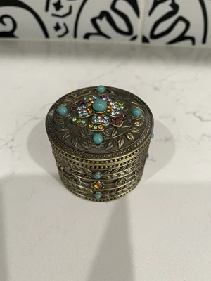 $120 • Buy Retired HEIDI DAUS Floral Passion Turquoise Pink Swarovski Crystal Ring Size 8