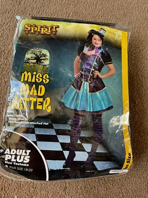 Spirit Halloween Miss Mad Hatter Costume -- Adult Plus 18-20 Dress Only • $10