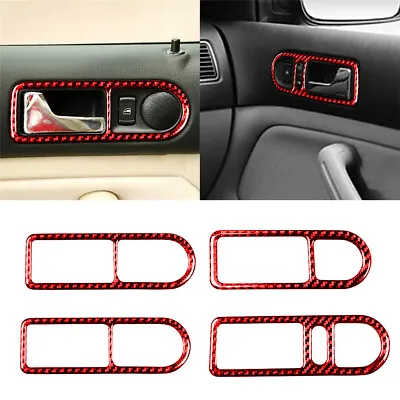 Red Carbon Fiber Door Handle Interior Trim For VW Golf 4 Jetta MK4 1999-04 TypeA • $15.70