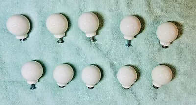 Vintage White Glass Drawer Pull Handles Set Of 10 Pre-owned • $9.95