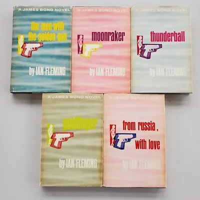 Lot Of 5 James Bond Books Moonraker Thunderball Goldfinger From Russia W/Love + • $28