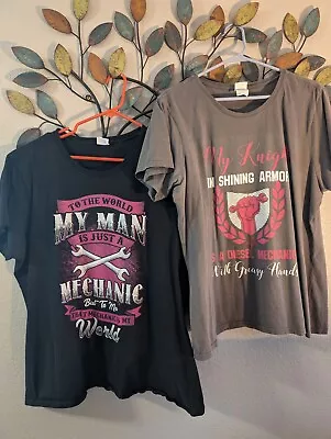 Lot Of 2 - Mechanic's Woman  - Ladies Short Sleeve Tee Shirts T-shirt - Size XXL • $20