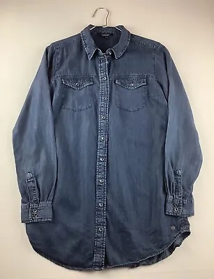 Denim Chambray Shirt Women’s Western Style Size 8 • £9.99