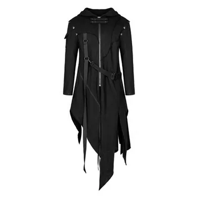 Mens Medieval Gothic Cardigan Outwear Fashion Coat Jacket Hooded Long Coat • $32.92