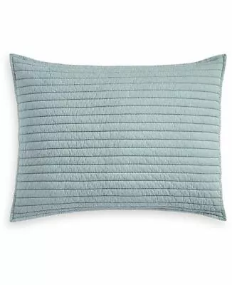 Martha Stewart Collection Washed Rice Stitch Pillow Sham - STANDARD - Sky Grey • $14.12
