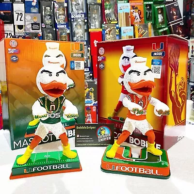 SEBASTIAN Miami Hurricanes Touchdown Rings Turnover Chain NCAA Mascot Bobblehead • $169