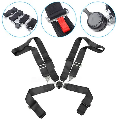 3 Inch Front Belt 4 Point Quick Release Camlock Racing Harness Seat Belt Black • $40.85