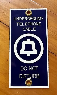 Vintage Bell System “Underground Telephone Cable” Porcelain Sign  • $50