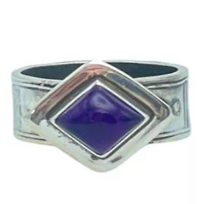 Tabra Jewelry 925 Sterling Silver Amethyst Cabochon Ring Size 6 00K524 • $168