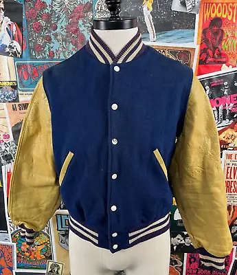 Vintage 60s Letterman Varsity Jacket GameMaster Sportswear Distressed USA • $40