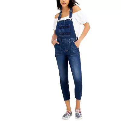 $20.69 • Buy Tommy Jeans Womens Denim Logo Dark Wash Overall Jeans BHFO 6700